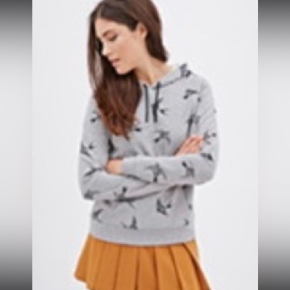 Bird printed hoodie